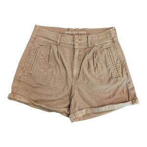 American Eagle Shorts Women Size 12‎ Baggy Mom Roll Cuff Boho High Rise Brown